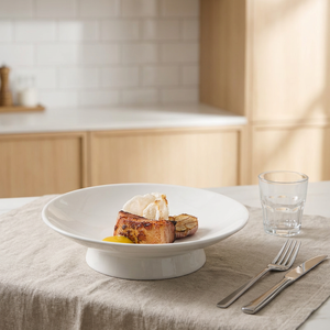 <span class=keywords><strong>Assiette</strong></span> à fruits/gâteaux en céramique sur pied, personnalisée, écologique, en porcelaine fine de qualité alimentaire, compatible micro-ondes, émaillée - Product Image 2