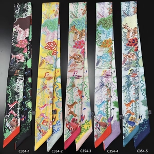 Pañuelos pequeños de poliéster al por mayor, cintas largas, diademas multifuncionales versátiles para primavera, twillies, lazos para bolsos, accesorios - Product Image 1