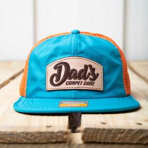 Richardson 112 Youth Trucker Hat 5-Panel Cotton and M Black Mesh Puff Print Embroidered Blue Richardson 112 Trucker Hat - Product Image 2
