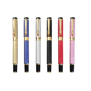 2022 럭셔리 새로운 고급 기업 비즈니스 주름 인쇄 만년필 중국어 클래식 드래곤 클립 금속 펜 여러 가지 빛깔의 펜