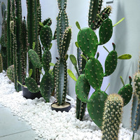 Grande plante artificielle de désert tropical en plastique de colonne de cactus de simulation pour l'article décoratif de verdure de conception intérieure