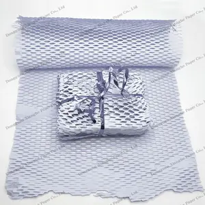 Customized Size Cushion Paper Honeycomb Recyclable gray blue gold Kraft Wrapping shockproof packaging Paper