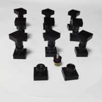 Poignées de porte carrées en verre noir mat de qualité supérieure pour salle de bain
