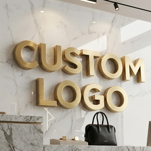 Números de Casa Modernos en Latón Dorado Pulido Espejo, Letras de Dirección Metálicas Flotantes en 3D para Poste Exterior de Villa de Lujo - Product Image 2