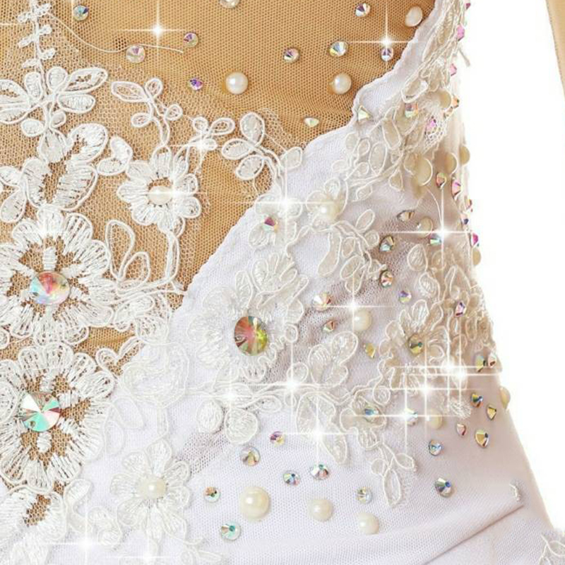 For LIUHUO Women's White Ice Skating Dress Pearls Stretch Mesh Christmas  Holiday Dance Costume Ballroom Performance Wear for Gir| Alibaba.com