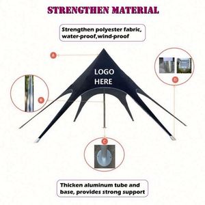 Tente araignée personnalisée avec auvent en forme d'étoile, structure en polyester/aluminium, taille sur mesure pour événements en extérieur et en intérieur, protection contre le soleil et la pluie - Product Image 5