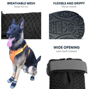 ขายดีรองเท้าสุนัขสัตว์เลี้ยงกันสกปรกกันตก, ระบายอากาศกันลื่นทนทานต่อการฉีกขาดคลุมเท้า - Product Image 3