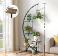 Étagère à plantes noire à 5 niveaux pour Pot de fleur, support de jardinière autoportant, décoration de la maison, stockage de plantes, support de salon, jardin
