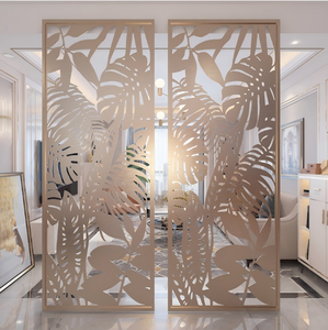 Decoración del Hogar, Paneles Divisores de Habitaciones de Acero Inoxidable Cepillado Art Deco de Lujo - Product Image 4