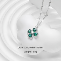 Haute qualité luxe mode délicate chaîne collier saint valentin amitié en gros 925 bijoux en argent émeraude trèfle colliers
