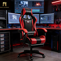 Chaise de jeu pour ordinateur de luxe haut de gamme, confortable, en éponge rouge, fabrication directe d'usine, économique, ergonomique, chaise de bureau pour l'étude
