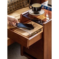 Table de chevet et armoire à 3 tiroirs en bois massif de style nordique pour chambre à coucher, rangement mobile pour petit appartement
