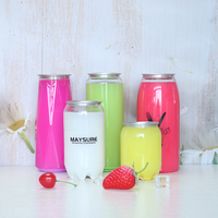 MAYSURE 350ml PET Transparent Boisson Gazeuse Peut Vider En Plastique Transparent Soda Eau Boisson Jus Peut avec Couvercle Facile À Ouvrir