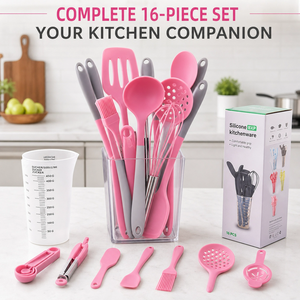 Ensemble d'ustensiles de <span class=keywords><strong>cuisine</strong></span> en silicone 16 pièces, 446 ° Ensemble d'ustensiles de <span class=keywords><strong>cuisine</strong></span> résistants à la chaleur, spatule, spatule à retourner, <span class=keywords><strong>fouet</strong></span>, pinces - Product Image 5