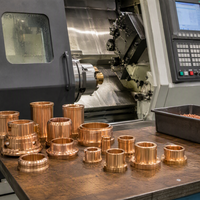 Manchon de coussinets en cuivre à bride usiné CNC en bronze H62 en acier inoxydable résistant à l'usure, pièces mécaniques agricoles sur mesure