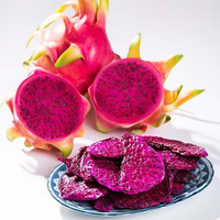 Lekkere knapperige gevriesdroogde rode drakenvrucht plakjes, natuurlijk ongezoet, FD rode pitaya tropische fruitsnack