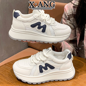 Women's Agam <b>Shoes</b> New Summer Collection Genuine Leather Waffle-style Mesh Upper Breathable Casual Sports <b>Shoes</b> Thick Walking - Product Image 4