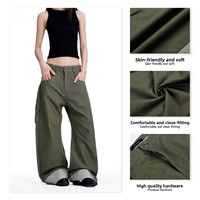 Pantalon de travail décontracté pour homme 11KN, en coton de haute qualité, style américain, vert armée, coupe droite, ourlet roulé, coupe ample