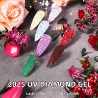 Gel UV pour ongles 2025, Gel de colle à bijoux, Gel de finition diamant haute brillance, Vente directe usine, OEM, Gel disco diamant tendance