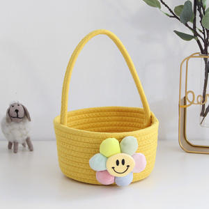 Cesta de almacenamiento de cuerda de algodón de mano mediana, caja de regalo de luna llena, cesta pequeña vacía <span class=keywords><strong>para</strong></span> bebé, tela de almacenamiento de alimentos varios - Product Image 6