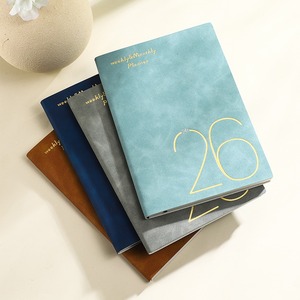 Agenda hebdomadaire et mensuel 2026 en similicuir, couverture rigide, design doré, reliure cousue, organisateur – Meilleures ventes - Product Image 2
