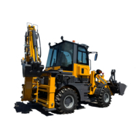 Mesin Konstruksi roda kompak Backhoe pemuat ujung depan dari Cina