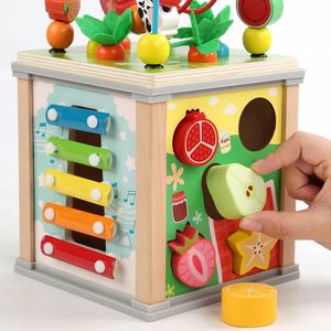 Jouet éducatif 10-en-1 avec labyrinthe à billes et trieur de formes, cadeau de développement pour les enfants de 18 mois et plus, cube d'activités en bois - Product Image 5
