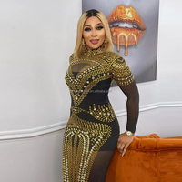 Nocance Y1903 – Robe De soirée en maille noire avec diamants, tenue De soirée longue élégante en cristal, vente en gros, Alibaba