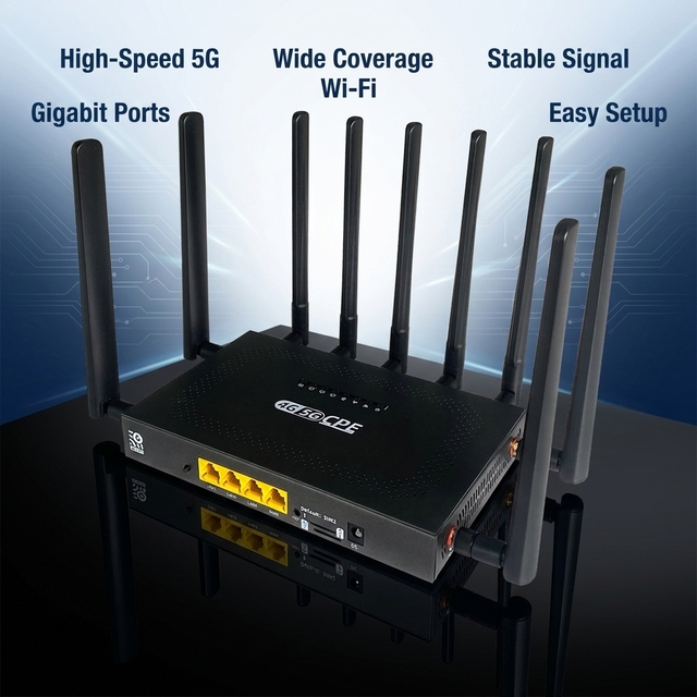 WiFi 6 AX3000 Dual Band 4G 5G Router OpenWrt With 8 External Antennas SIM Card Slot Custom Modem Router
