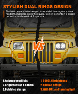 Vente flash : phares LED 5x7'' (7x6 pouces) avec faisceau haut/bas, feux de jour blancs et clignotants ambrés pour <span class=keywords><strong>Jeep</strong></span> <span class=keywords><strong>Cherokee</strong></span> Truck - Product Image 4