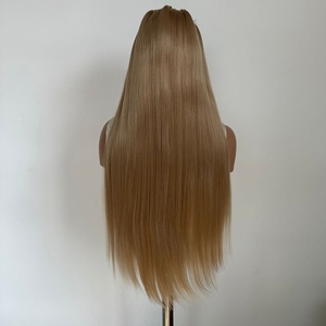 Wholesale Futura Fibra Synthetic Long Straight Heat Resistant Lace <strong>Wig</strong> 13x6 Lace Braided <strong>Sandy</strong> Blonde Natural Custom OEM Service - Product Image 4