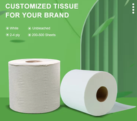 Papier toilette en gros, papier organique brut, bambou, lavable, jetable, résistant, doux, rouleau standard