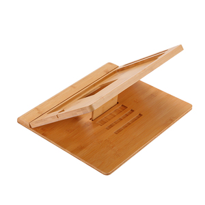 Support en bois de bambou pour étui iPad 2022, support de <span class=keywords><strong>tablette</strong></span>, fixation de page de dessin, support de plaque de cuisine, base - Product Image 2
