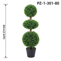 Arbre artificiel en buis à trois boules, en pot, plante à trois niveaux pour la décoration de villas, jardins, maisons, extérieurs, paysages commerciaux, OEM