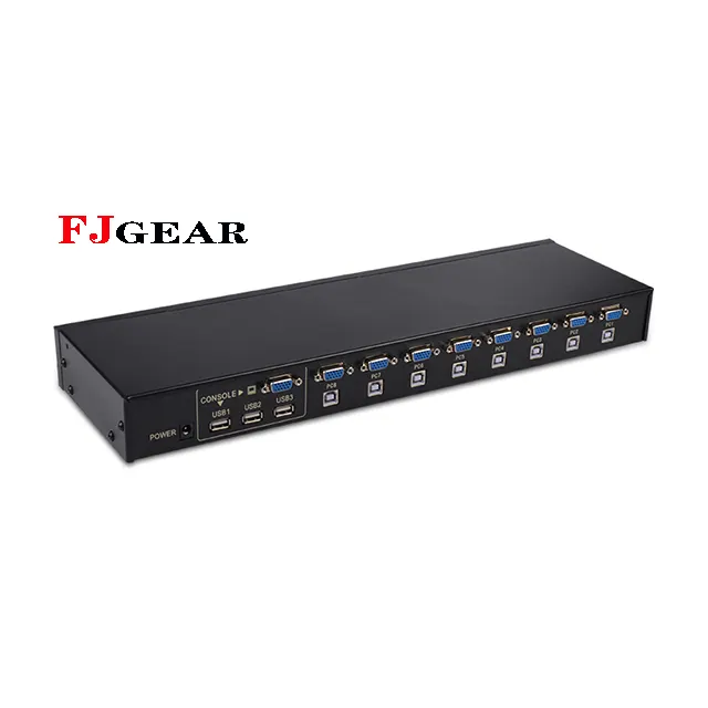 FJGEAR stabile usb kvm switch per 8 computer di condivisione di tastiera, mouse,U disco, stampante e il monitor