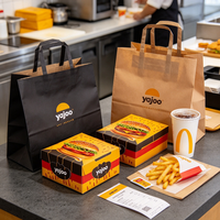 Boîte à hamburger personnalisée avec logo imprimé, vente en gros, boîte à hamburger jetable en papier pour emballage de restauration rapide