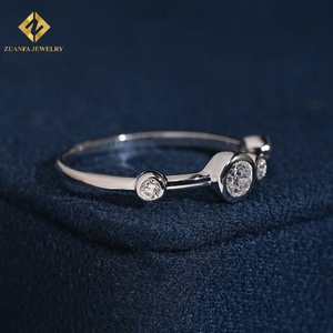 Bague ZUANFA JEWELRY s925 NGTC avec diamant de laboratoire, sertissage à bulles, pour femme - Product Image 2