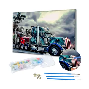 Venda quente Carro legal pintura a óleo personalizada por números artes de parede decoração de casa kit de pintura digital DIY para adultos