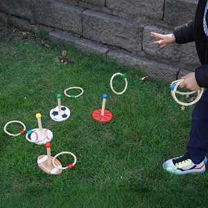 CE CPC personalizado niños 10cm 4 bolas cuerda de cáñamo RingtossRope lanzamiento círculo juego equipo competición deportes patio trasero juego deportivo - Product Image 2