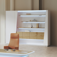 Bureau de direction convertible ergonomique de luxe, finition brillante, durable, écologique, Taiho Paint CEO Table E1 MDF, bureau moderne pour patron