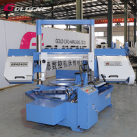 Scie à ruban industrielle intelligente GOLDCNC GB4240X, machine à angle rotatif 45-90 degrés, coupe de métal horizontale, moteur manuel à engrenages