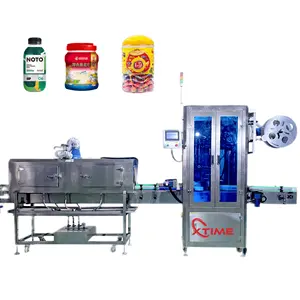 Multifunction automatic mineral water beverage bottle PVC film shrink sleeve labeling machine with steam shrink tunnel