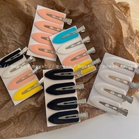 Pinces à cheveux plates sans plis, 5 couleurs, 20 pièces, en plastique mat et métal, barrettes crocodiles pour franges latérales, pour femmes, en gros