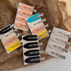 Pinces à <span class=keywords><strong>cheveux</strong></span> plates sans plis, 5 couleurs, 20 pièces, en plastique mat et métal, barrettes crocodiles pour franges latérales, pour femmes, en gros - Product Image 4