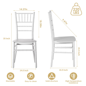 Silla Chiavari Blanca Dorada con Cojín para Bodas, Eventos, Banquetes, Hoteles, en Venta al Por Mayor - Product Image 2