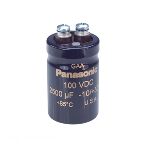 ตัวแทนจำหน่ายอย่างเป็นทางการ ตัวเก็บประจุแบบติดตั้งบนโครงสร้าง CAP ALUM 2500UF 20% 100V SCREW 2500 uF EEG-A2A252CCE - Product Image 1