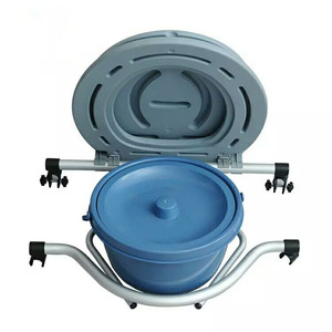 <b>Commode</b> <b>Chair</b> With Armrests Aluminum Alloy Folding Portable Toilet Seat For Elderly Bathroom Safety Equipment - Product Image 3