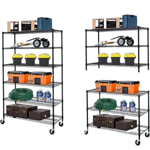 Nsf Phê Duyệt 6 Tier Có Thể Điều Chỉnh 800lbs Kim Loại <span class=keywords><strong>Chrome</strong></span> Kệ Đơn Vị Nhà Để Xe Di Động Bán Hàng Kệ, Nhiệm Vụ Nặng Nề Dây Kệ - Product Image 1