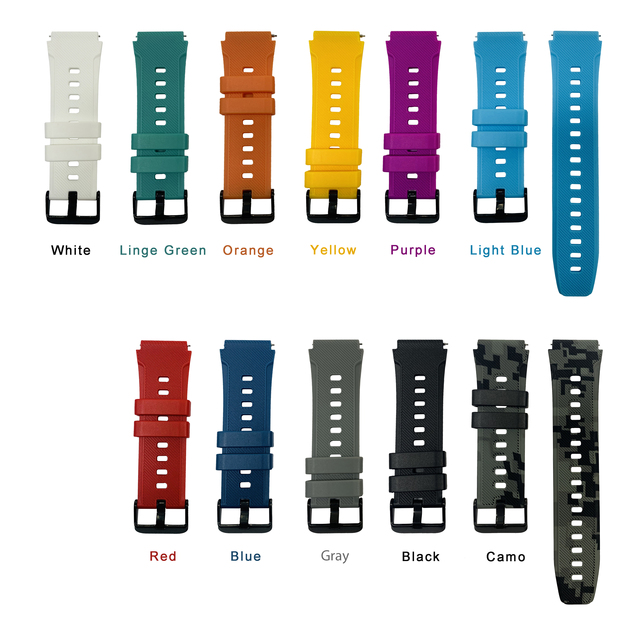 High Quality 22mm Silicone Watch Band Replacement Wrist Strap Bracelet Smart Watch Band for Samsung HUAWEI Xiaomi Honor