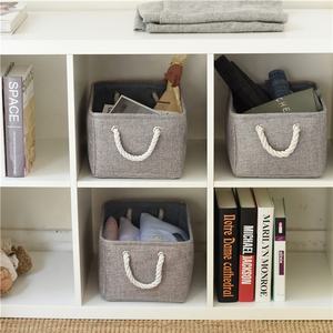 Homeplus 2024, nuevo estilo, ahorro de espacio, organizador de armario de lino, <span class=keywords><strong>Cubo</strong></span> de almacenamiento, cesta de almacenamiento de tela para organizar estantes - Product Image 5